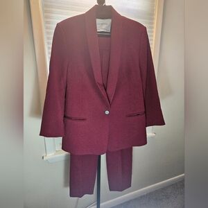 Zara 2 pcs pants suit burgundy